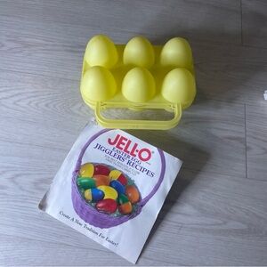NWT JELL-O Jigglers Plastic Egg Mold Yellow with Recipes Spring Easter Mold